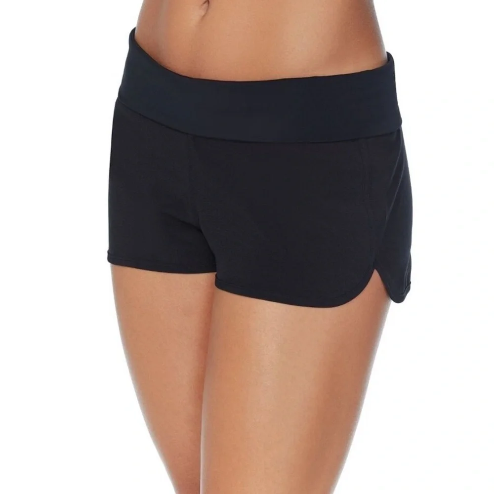 Raisins Womens 2" Aloha Dolphin-Hem Board Athletic Shorts Black swimming… - Picture 8 of 9